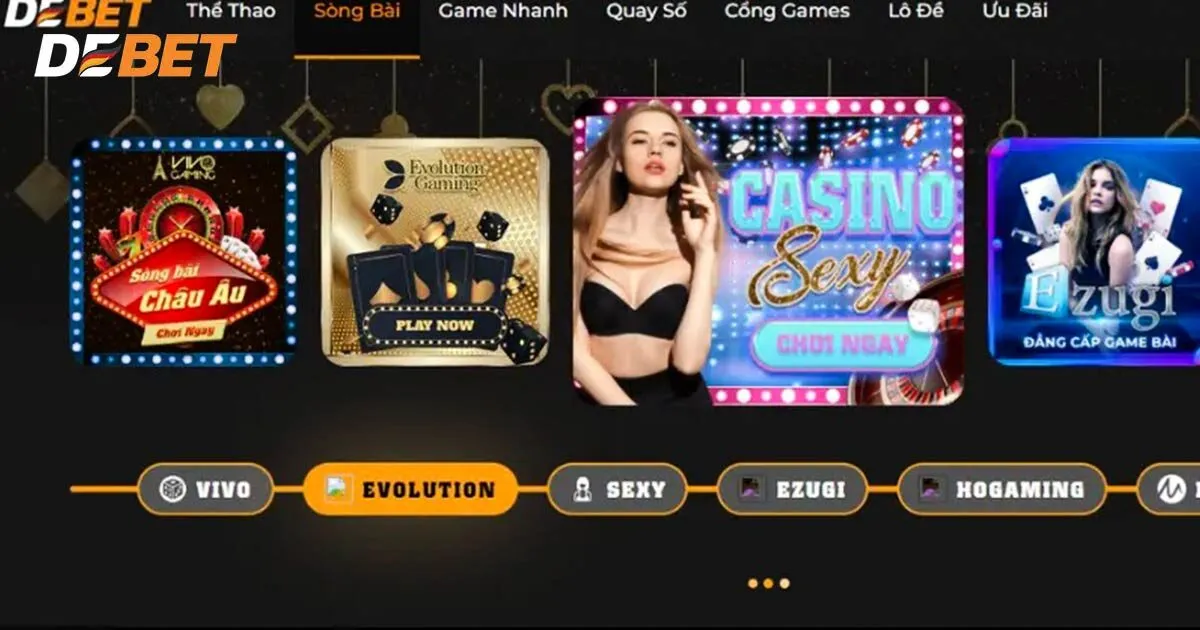 Chơi gì tại casino Debet?